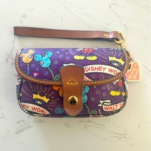 Dooney & Bourke Disney Parks Wristlet, RARE Purple Sketch Pattern